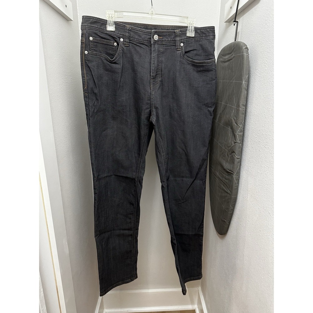 PrAna Pants Mens 35x32 Blue Slim Fit Organic Cotton Stretch Casual Jeans Outdoor - Picture 2 of 7